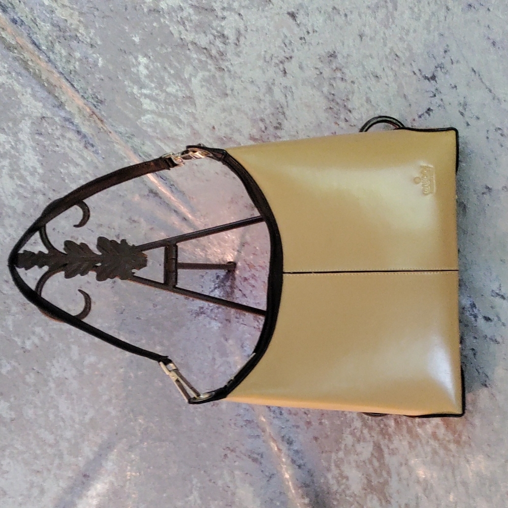 Gucci leather handbag.